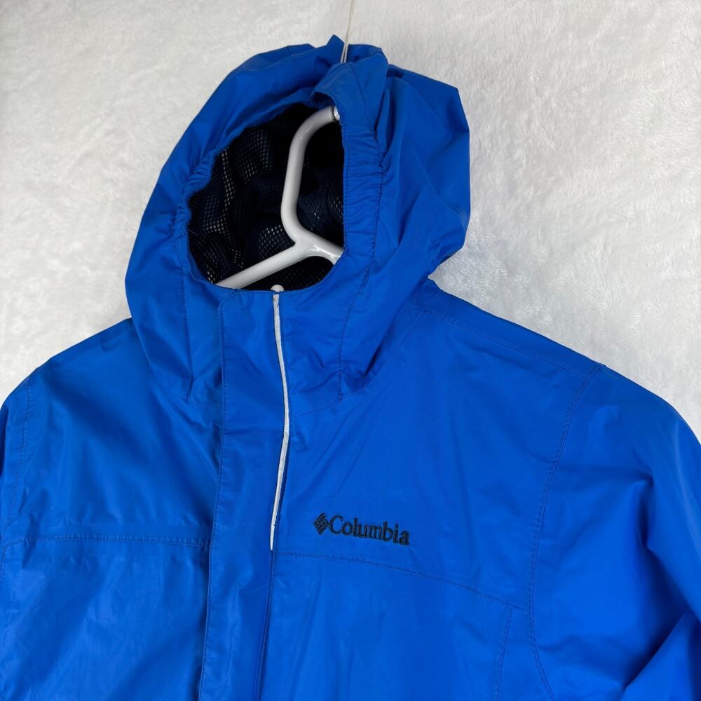 Columbia Windbreaker Rain Jacket Kids Blue Medium (10/12) Hooded - Picture 2 of 13